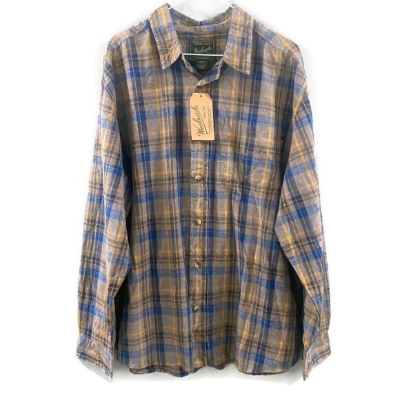 Woolrich Red Creek Long Sleeve Classic Fit Shirt - Crinkle Plaid XL - Picture 1 of 8